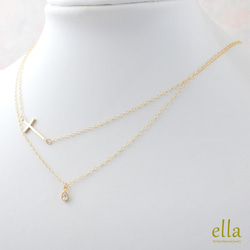 [14kgf] Teardrop Zirconia Necklace, Drop CZ Gold Filled Necklace 第1張的照片