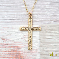 再次上架 [14kgf] Medai Elegant Cross Necklace, Gold Filled Cross Nec 第3張的照片