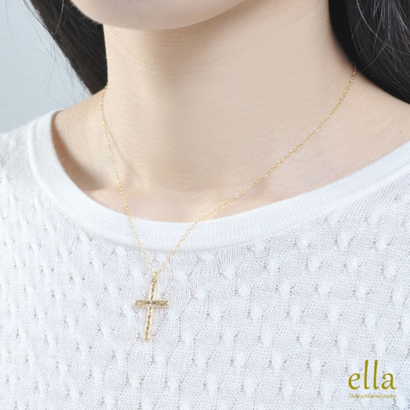 再次上架 [14kgf] Medai Elegant Cross Necklace, Gold Filled Cross Nec 第2張的照片