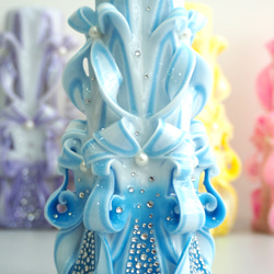 Cut N Carve裝飾藝術蠟燭/Decorative Art Candle - Courtly (8") Blue 第3張的照片