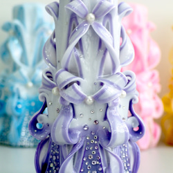 Cut N Carve裝飾藝術蠟燭/Decorative Art Candle- Courtly(8") Purple 第1張的照片