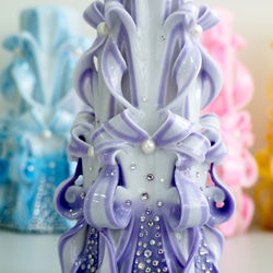Cut N Carve裝飾藝術蠟燭/Decorative Art Candle- Courtly(8") Purple 第2張的照片