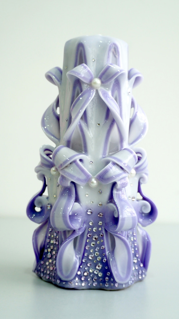 Cut N Carve裝飾藝術蠟燭/Decorative Art Candle- Courtly(8") Purple 第4張的照片