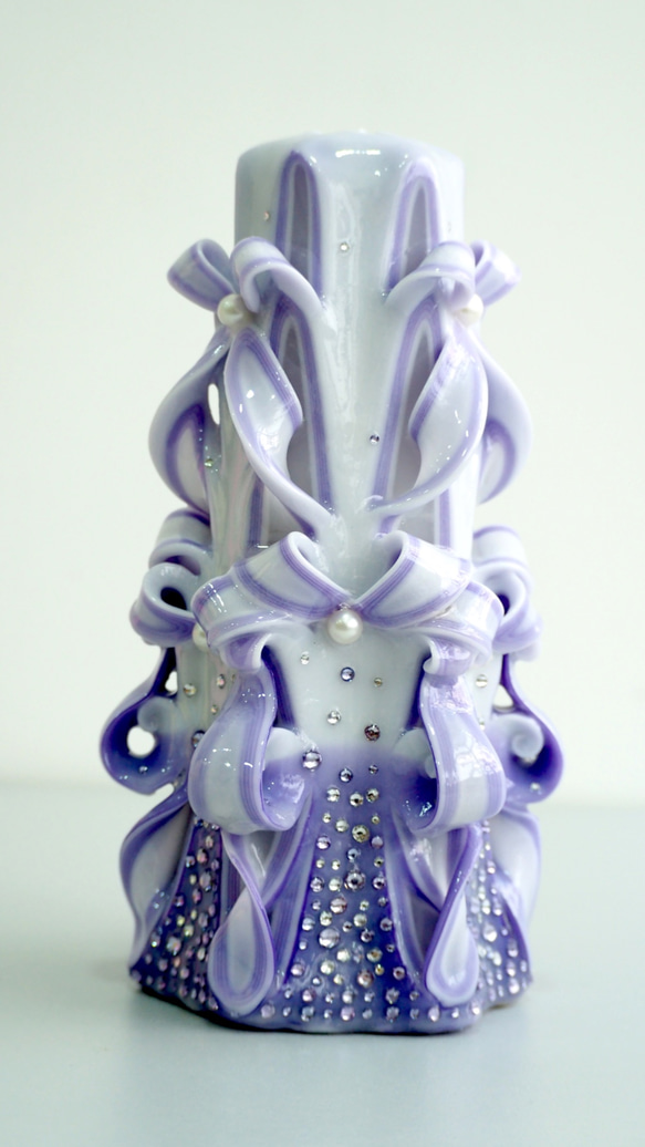 Cut N Carve裝飾藝術蠟燭/Decorative Art Candle- Courtly(8") Purple 第6張的照片