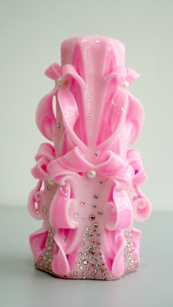 Cut N Carve裝飾藝術蠟燭/Decorative Art Candle - Courtly (8") Pink 第6張的照片