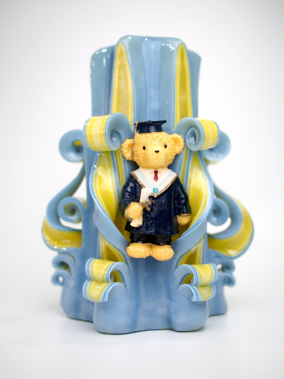 CutNCarve裝飾藝術蠟燭/Decorative Art Candle - 畢業熊(男) 6" 第1張的照片