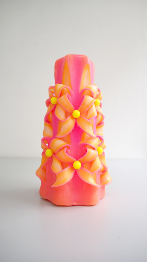 CutNCarve裝飾藝術蠟燭/Decorative Art Candle - Eclat (8") Pink 第1張的照片