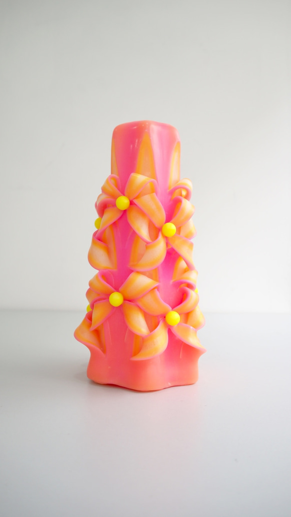 CutNCarve裝飾藝術蠟燭/Decorative Art Candle - Eclat (8") Pink 第2張的照片