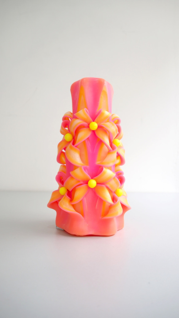 CutNCarve裝飾藝術蠟燭/Decorative Art Candle - Eclat (8") Pink 第4張的照片