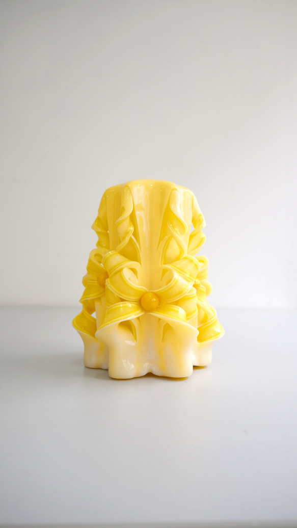 CutNCarve裝飾藝術蠟燭/Decorative Art Candle - Eclat (5") Yellow 第3張的照片