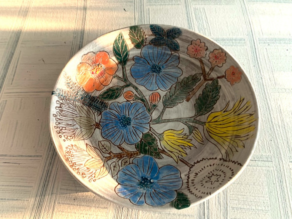 祕密花園陶製圓盤_陶器餐盤 第1張的照片