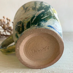 野生のショウガの花と陶器のカップ（売り切れ、作り直し）_陶器マグ 3枚目の画像