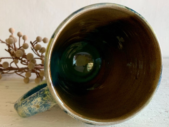 野生のショウガの花と陶器のカップ（売り切れ、作り直し）_陶器マグ 4枚目の画像