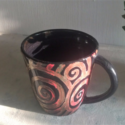 七彩漩渦咖啡杯_陶器馬克杯 第1張的照片