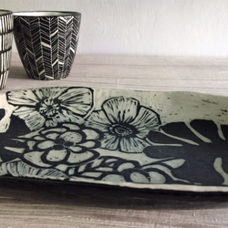陽刻系列-花卉白瓷長盤_陶器餐盤 第2張的照片