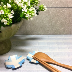 藍色十字筷子架_陶器筷架 第8張的照片