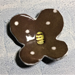ココア蝶の花の箸_陶器の箸置き 2枚目の画像