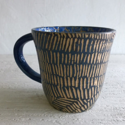 縮釉藝術刻紋咖啡杯_陶器馬克杯 第2張的照片