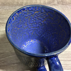 縮釉藝術刻紋咖啡杯_陶器馬克杯 第3張的照片