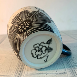 ヤン彫刻シリーズ-フラワーホワイト陶器コーヒーカップ（売り切れ、リメイク）_陶器マグ 3枚目の画像