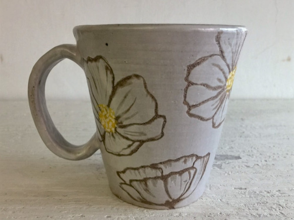 Iceberg Grey Poppy Coffee Cup_Crockeryマグ 2枚目の画像