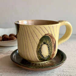 奇妙な風変わりなコーヒーカッププレートセット_陶器のマグカップ 2枚目の画像