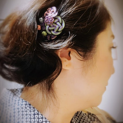 “水引“Mizuhiki”製作　髮飾　梳子　華美　紅玫瑰 第7張的照片