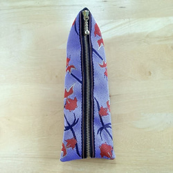 【金魚】畳縁　テトラ型　ペンケース　紫　和風 2枚目の画像