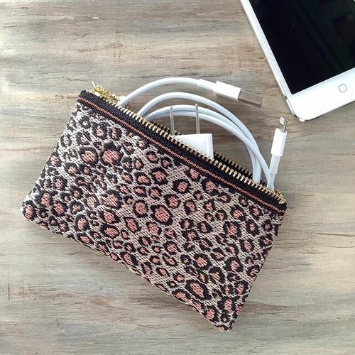 レオパード】畳縁 ぺたんこ 小銭入れ カードケース ミニポーチ ヒョウ