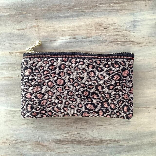 レオパード】畳縁 ぺたんこ 小銭入れ カードケース ミニポーチ ヒョウ
