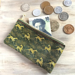 畳縁　硬幣案　小袋子　硬幣錢包　馬模式　金馬　日式 第2張的照片