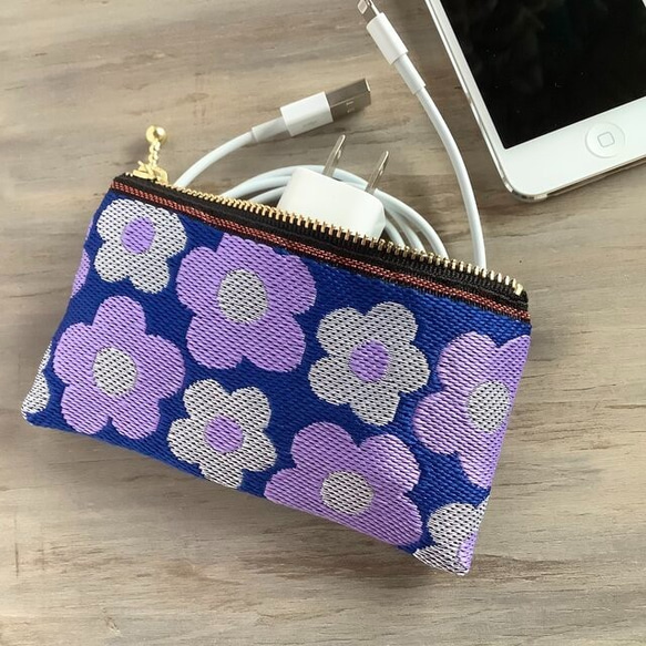 畳縁　硬幣錢包　名片夾　復古流行　花藝設計　日式　可愛　紫色 第6張的照片
