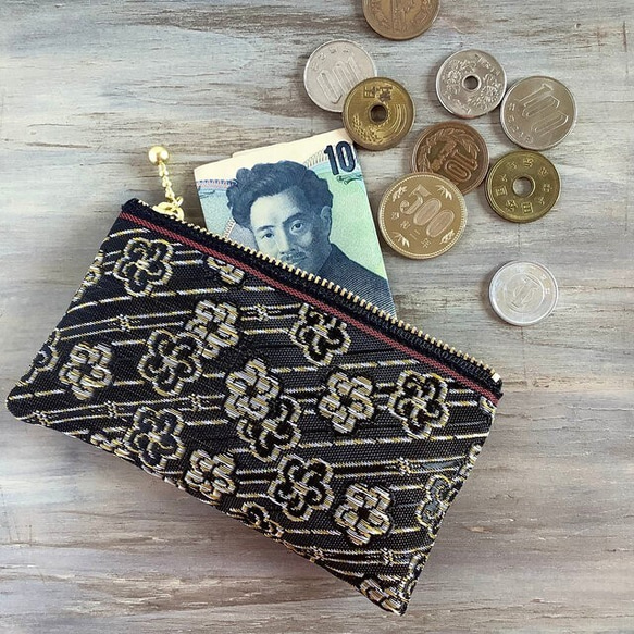 畳縁　硬幣錢包　名片夾　復古流行　月光與梅花　花藝設計　日式 第1張的照片