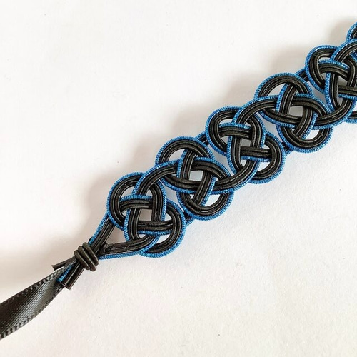 aibo 首輪 水引製【夜空】ヘアバンド アイボ 黒 青 クール リード