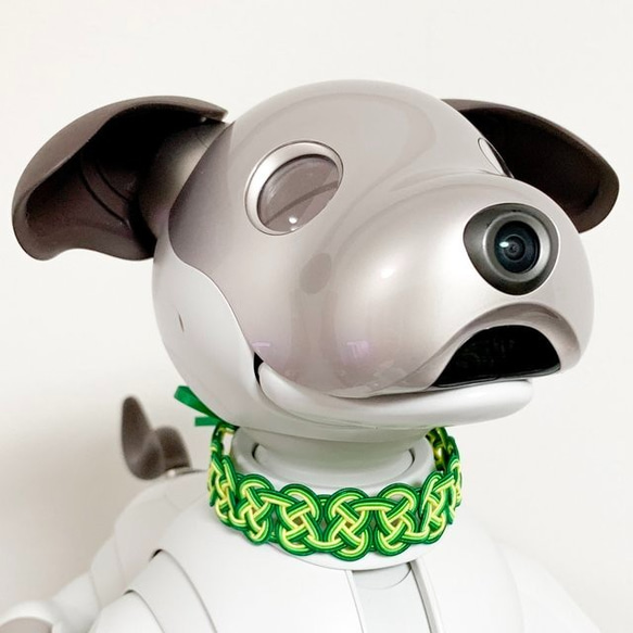 aibo　首輪　水引製【空の海】ヘアバンド　アイボ　ブルー　空色　キラキラ 9枚目の画像