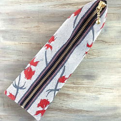 畳縁  筆盒　金魚　日式　白色的 第2張的照片