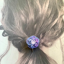 自己染的水引“Mizuhiki”製作　髮飾　繡球花　日式 第6張的照片