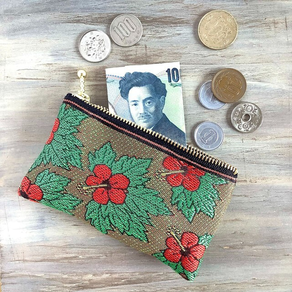 畳縁  硬幣錢包　芙蓉　名片夾　日式　夏威夷 第4張的照片