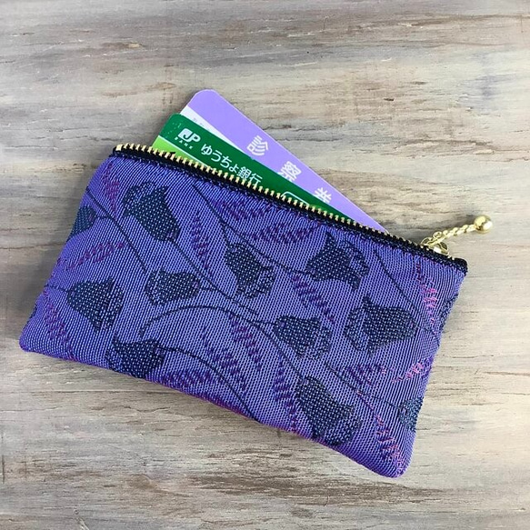 畳縁　硬幣錢包　名片夾　日式　龙胆　秋天　紫色的　细致入微的色彩 第3張的照片
