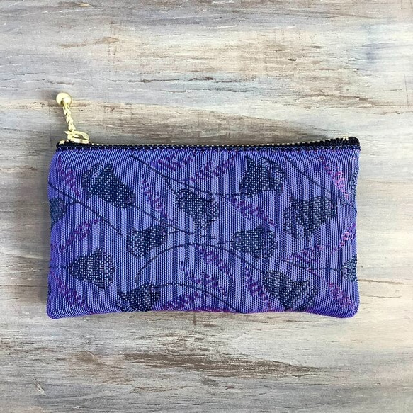 畳縁　硬幣錢包　名片夾　日式　龙胆　秋天　紫色的　细致入微的色彩 第7張的照片