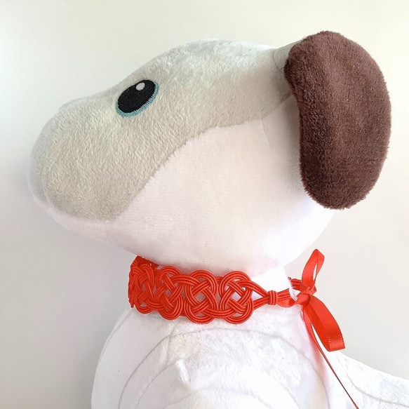 Aibo Collar Made by Mizuhiki [Kurenai] 髮帶 Aibo Red Red 第2張的照片