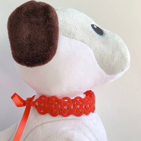 Aibo Collar Made by Mizuhiki [Kurenai] 髮帶 Aibo Red Red 第6張的照片