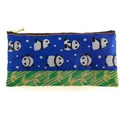畳縁　口罩小袋　日式　熊貓　竹子　筆盒　海軍藍 第6張的照片