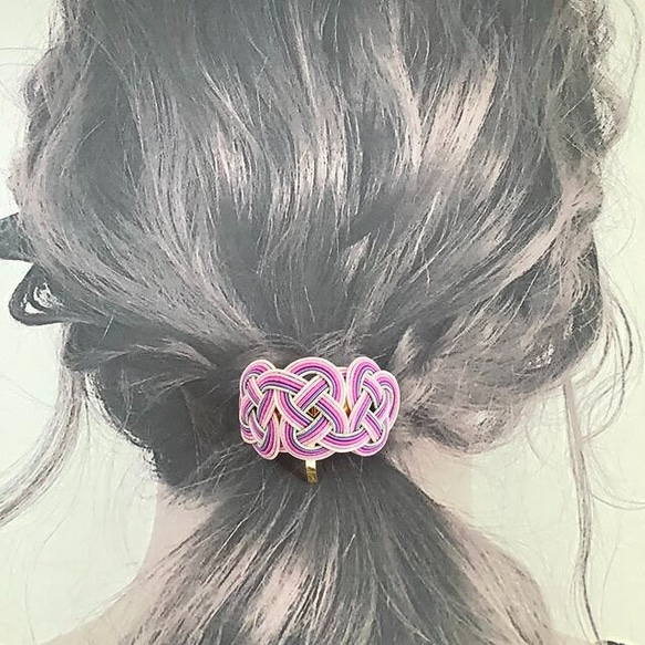 水引“Mizuhiki”製作　豐富多彩的　髮飾　報春花　粉色的　日式 第7張的照片