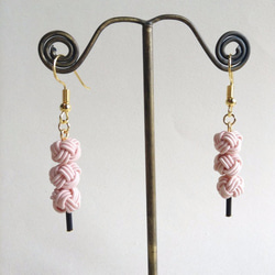 水引“Mizuhiki”製作　日本甜點　耳環　「Wagashi」「Dango」　花視圖　 日式 第4張的照片