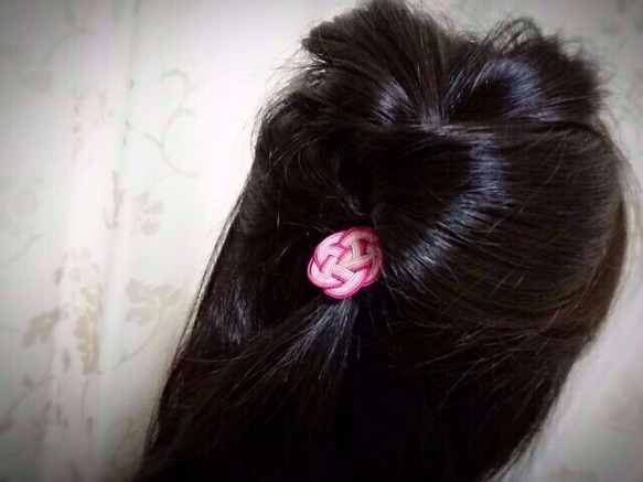 水引“Mizuhiki”製作　櫻花色　花藝設計　髮飾　日式 第3張的照片