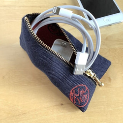 畳縁　「元気」印　海軍藍　筆盒 第8張的照片