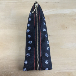 畳縁　狗狗貓的足跡　筆盒　 黑白 第2張的照片