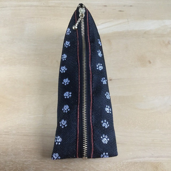 畳縁　狗狗貓的足跡　筆盒　 黑白 第2張的照片