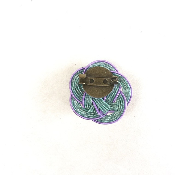 水引“Mizuhiki”製作　胸針　橡子　綠色　秋 第3張的照片
